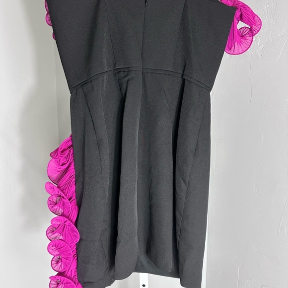 Mac Duggal Black and Pink Off-Shoulder Ruffle Dress - Picture 7 of 10